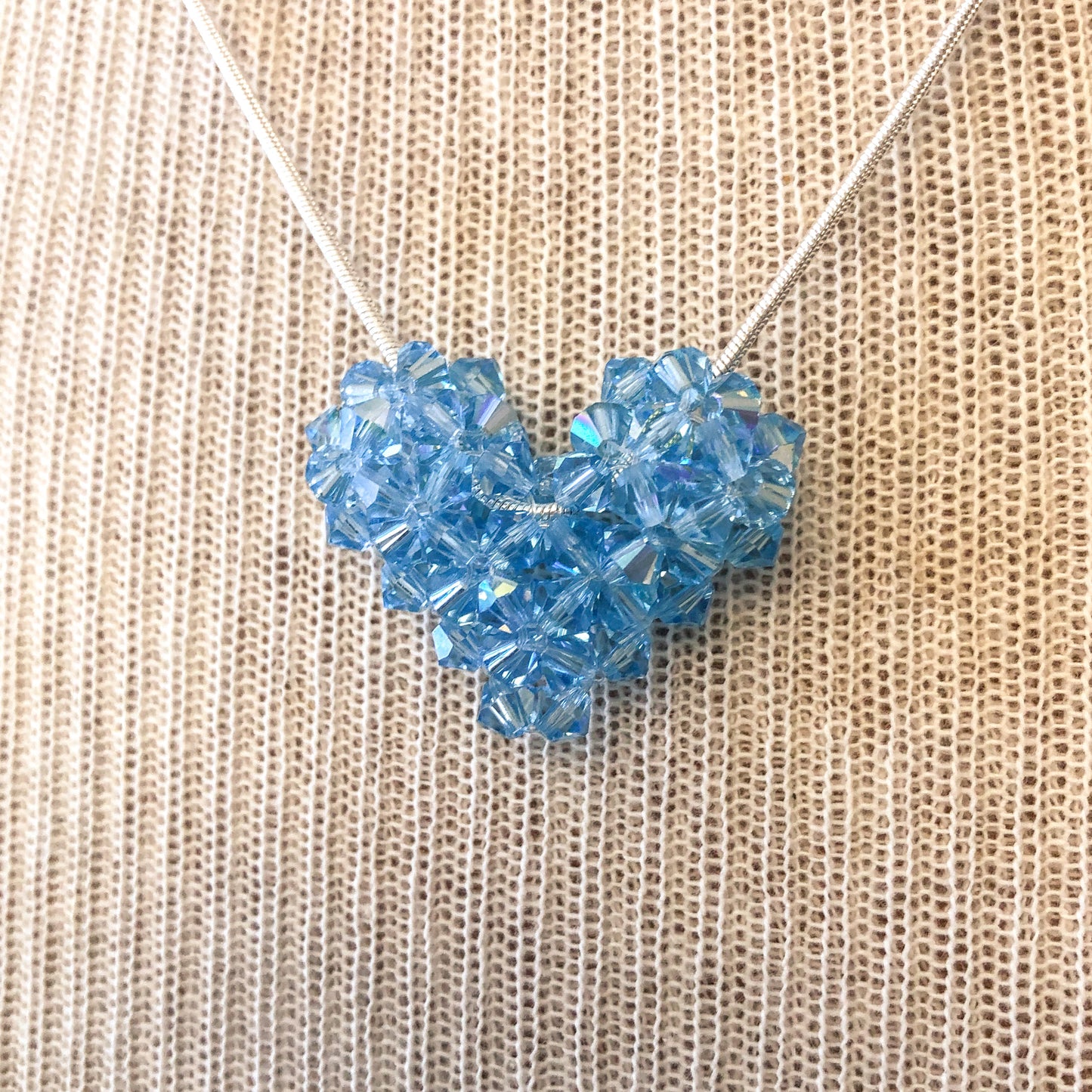 Swarovski Crystal Puffy Heart Necklace