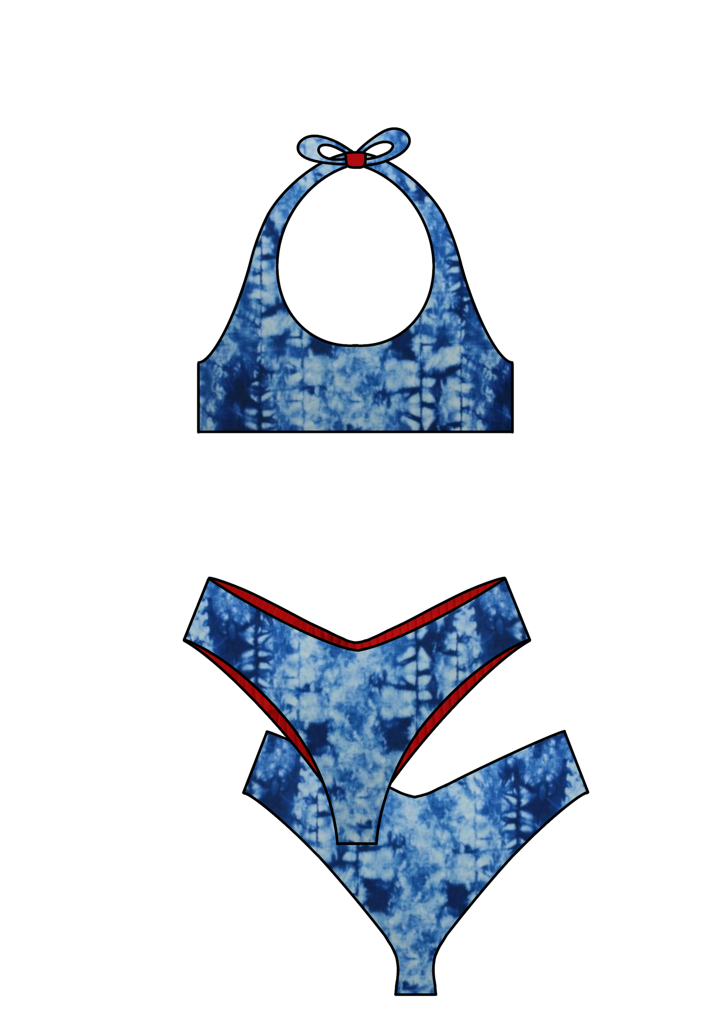 Waves All Day Swim Top- Americana