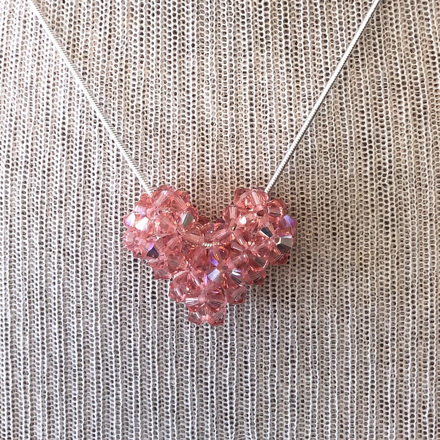 Swarovski Crystal Puffy Heart Necklace