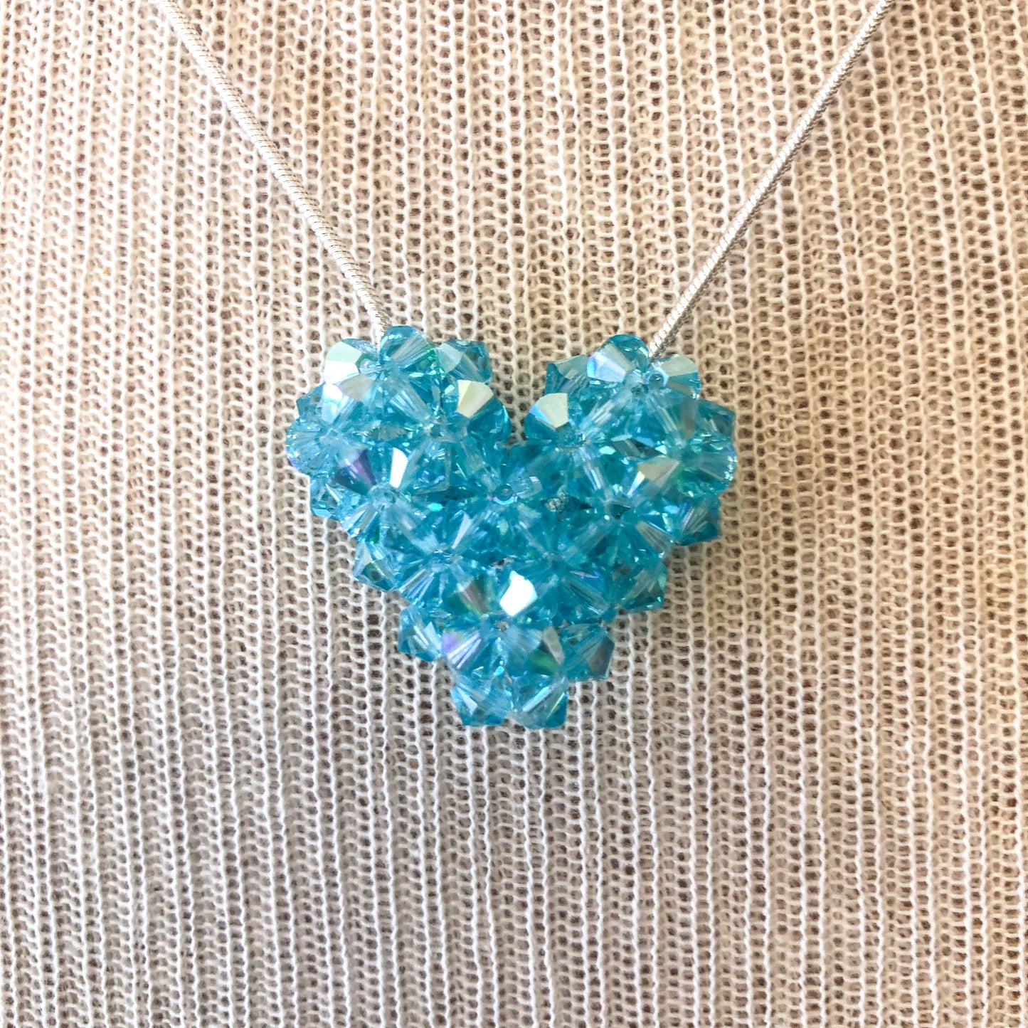 Swarovski Crystal Puffy Heart Necklace