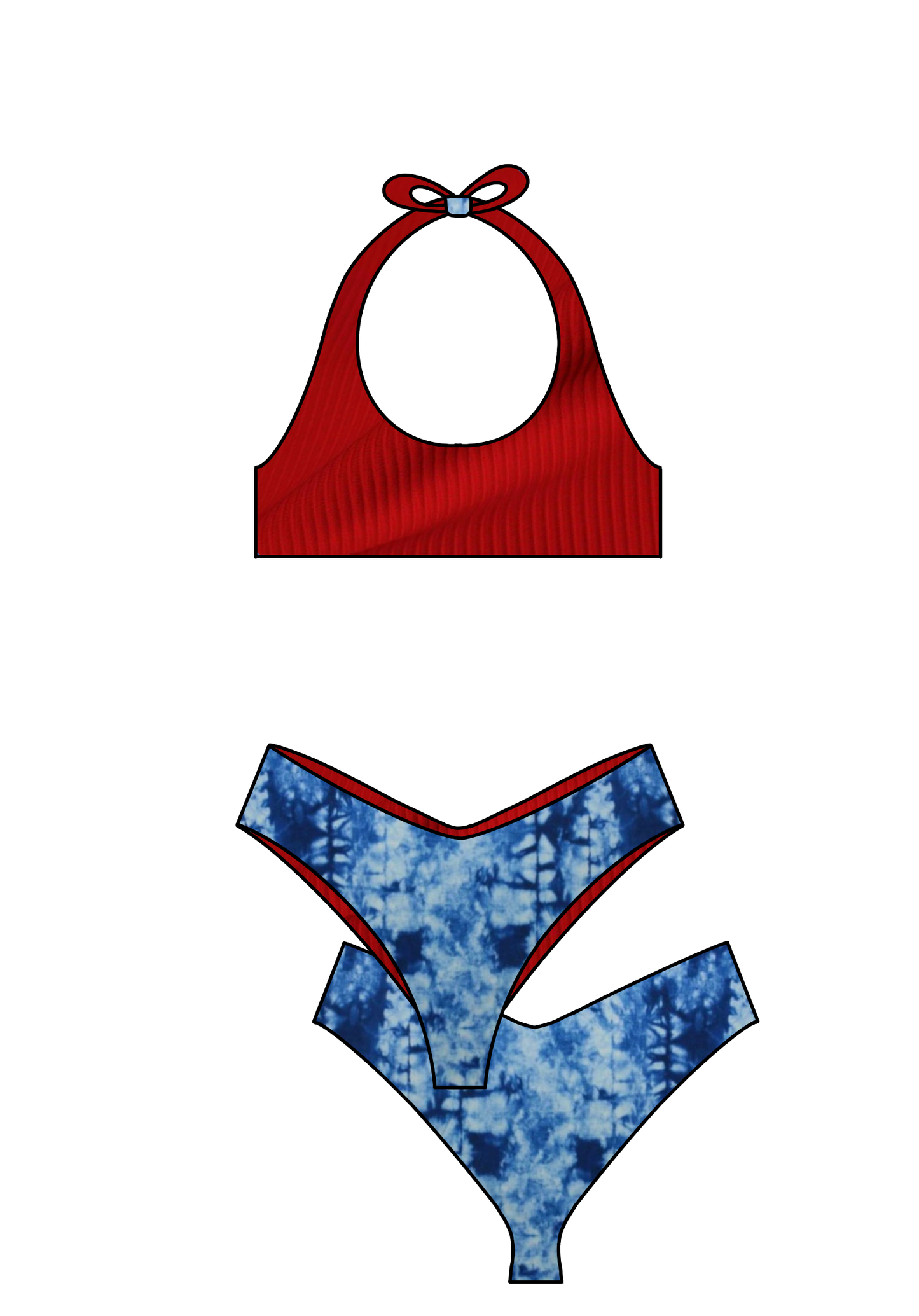 Waves All Day Swim Top- Americana