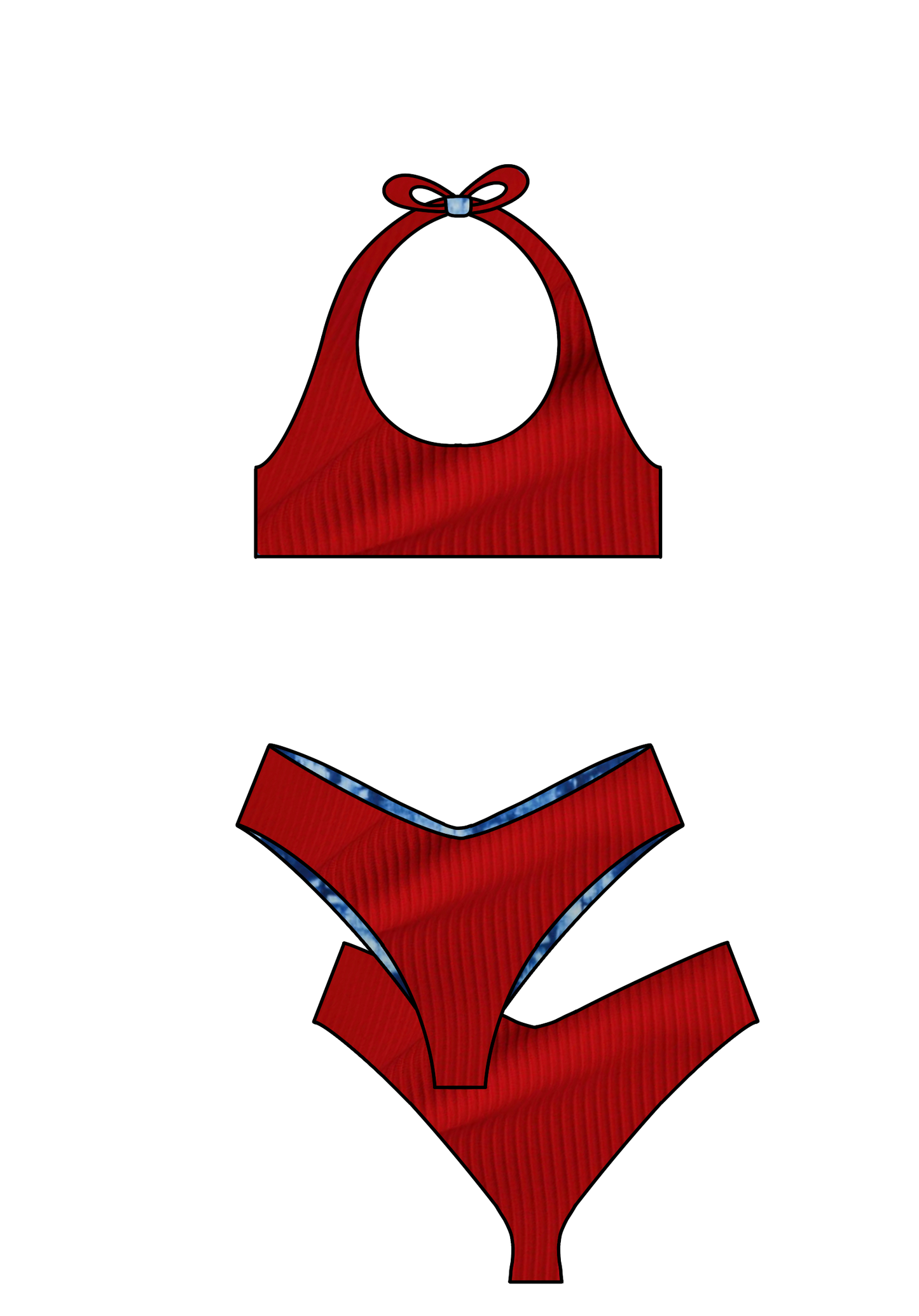 Waves All Day Swim Top- Americana