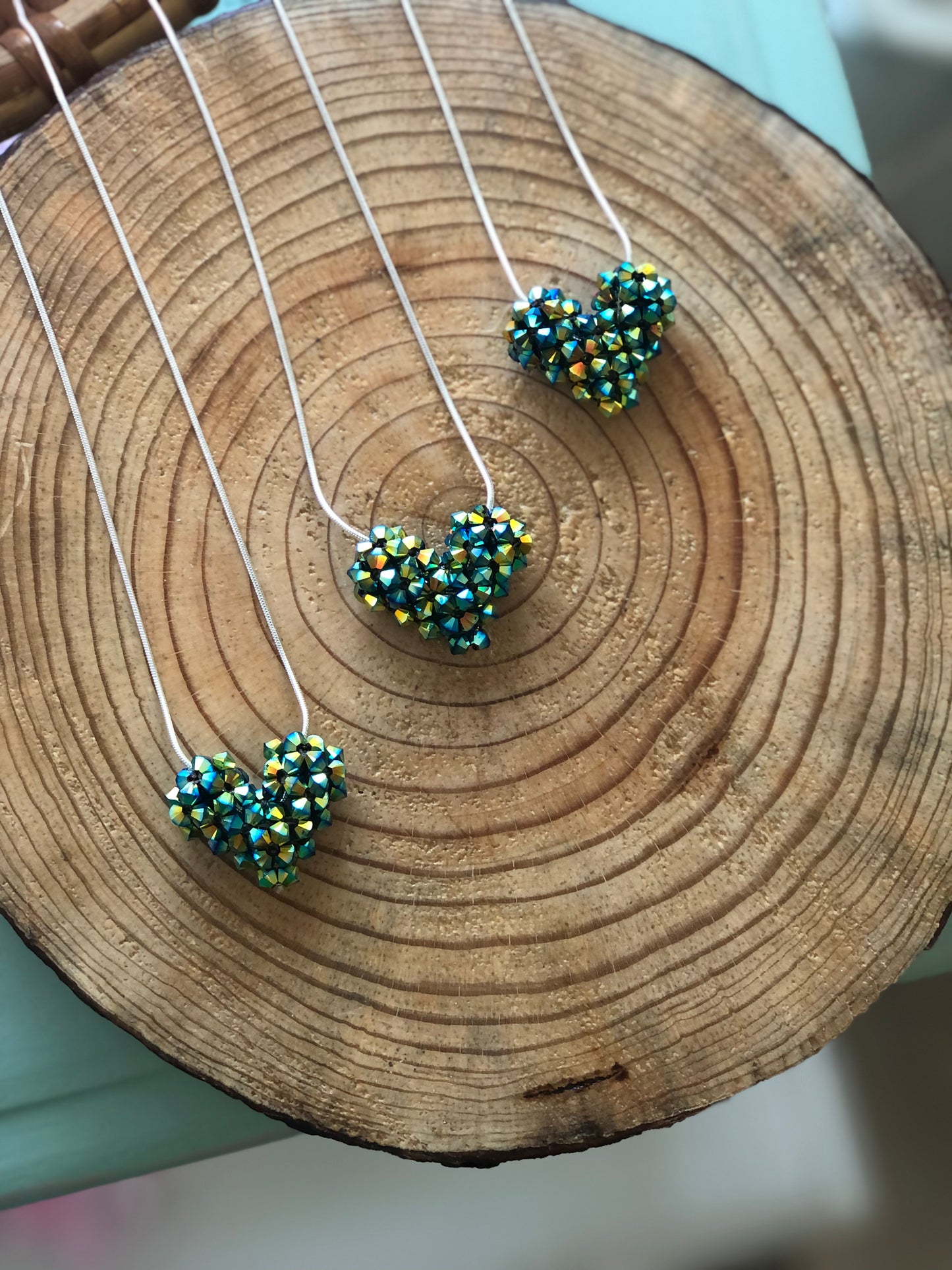 Swarovski Crystal Puffy Heart Necklace