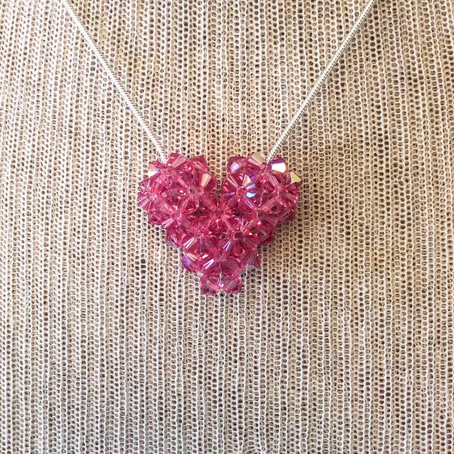 Swarovski Crystal Puffy Heart Necklace