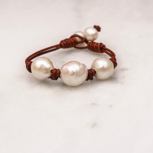 Trinity Bracelet- Baroque Pearls